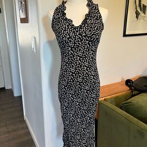Angie Black and White Backless Dress